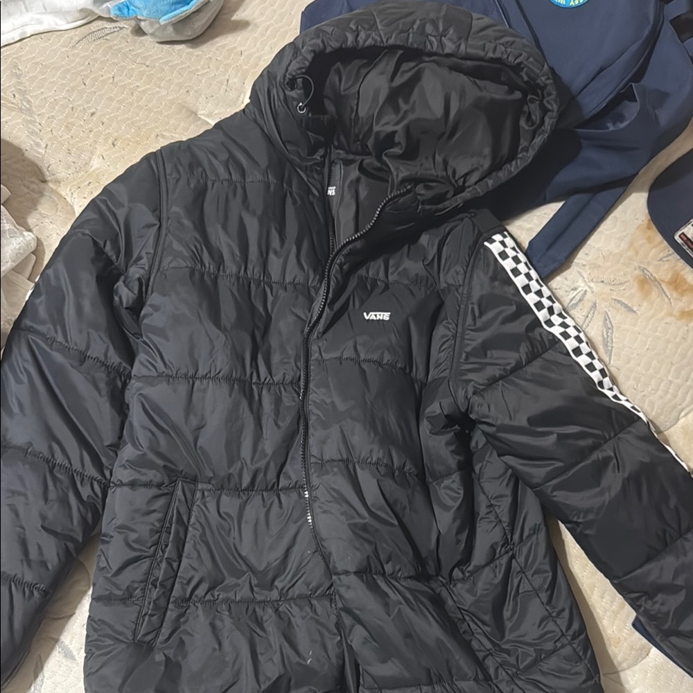Vans Black Jacket with Checkered Detail